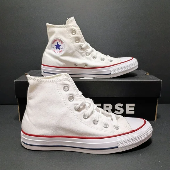 Converse Hightop Chuck Taylor All Star Unisex Optical White Sneakers - Picture 1 of 8